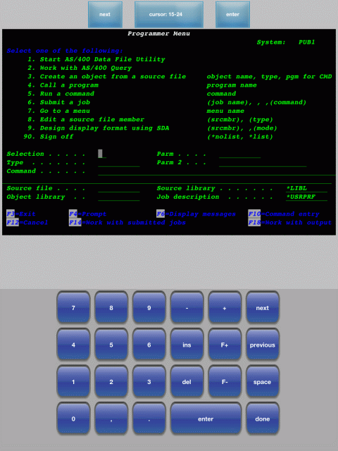 iPad connected to an AS/400